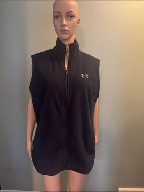 Under Armour Black Sleeveless Zip-Up Fleece Vest